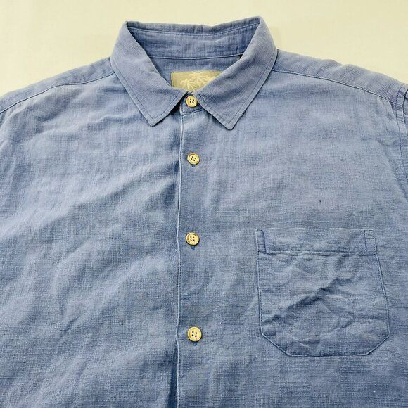 Margaritaville Linen Silk Hawaiian Button Shirt Men Sz XL Workwear Summer Relax - Picture 9 of 12
